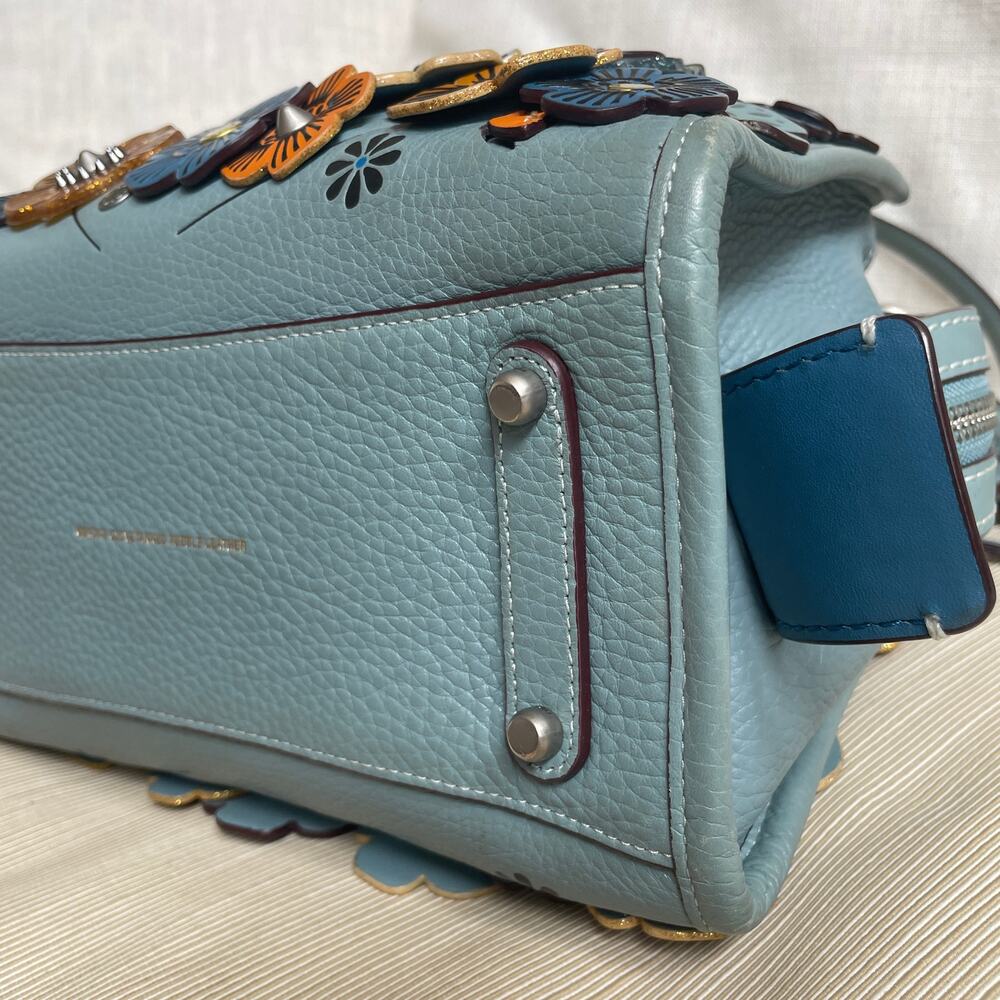 Coach 1941 Limited Edition Rogue 25 Tea Rose Satchel 10512, COA, Blue Multi - Picture 11 of 13